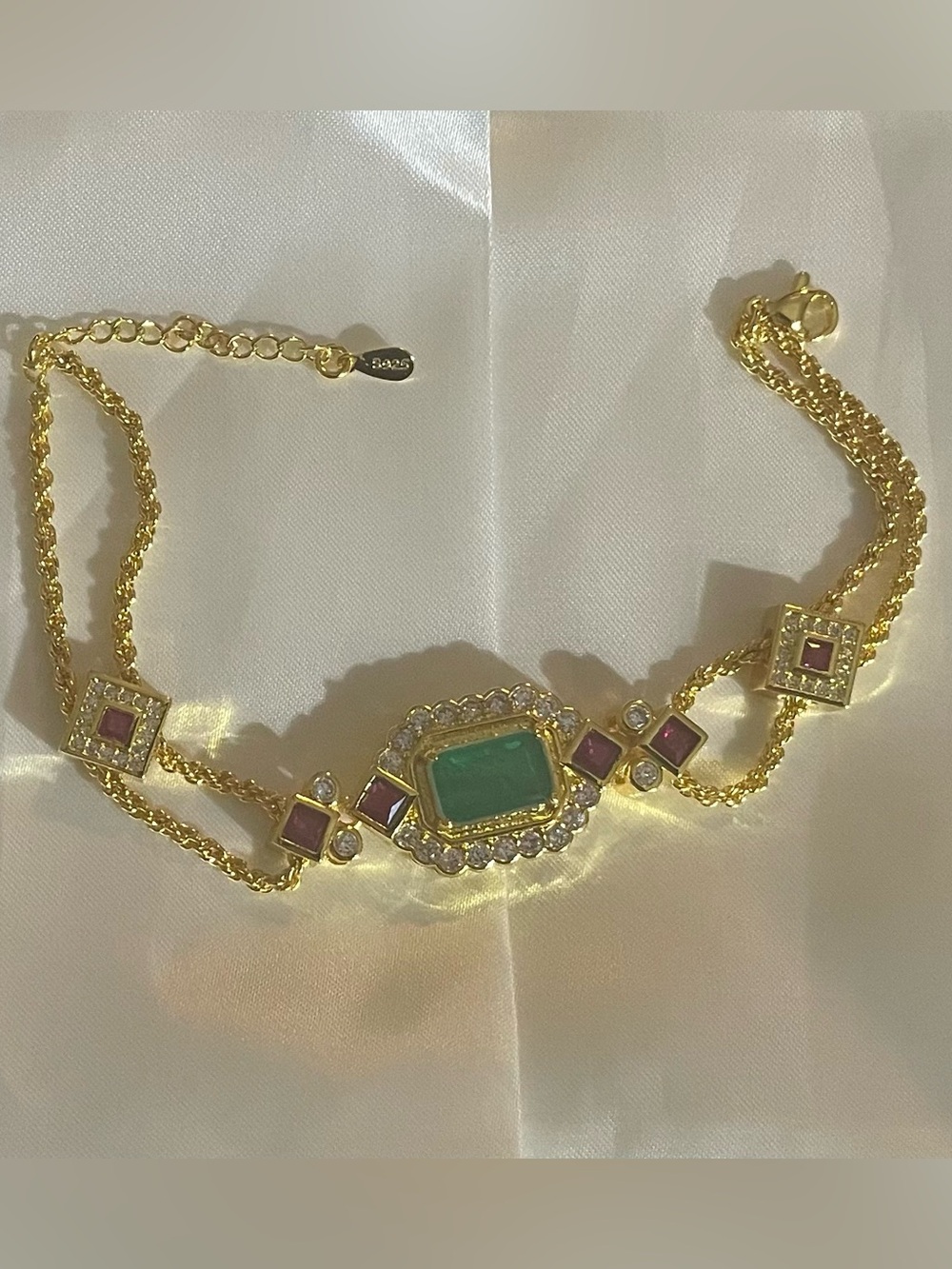 Star of Hollywood Emerald and Ruby Bracelet